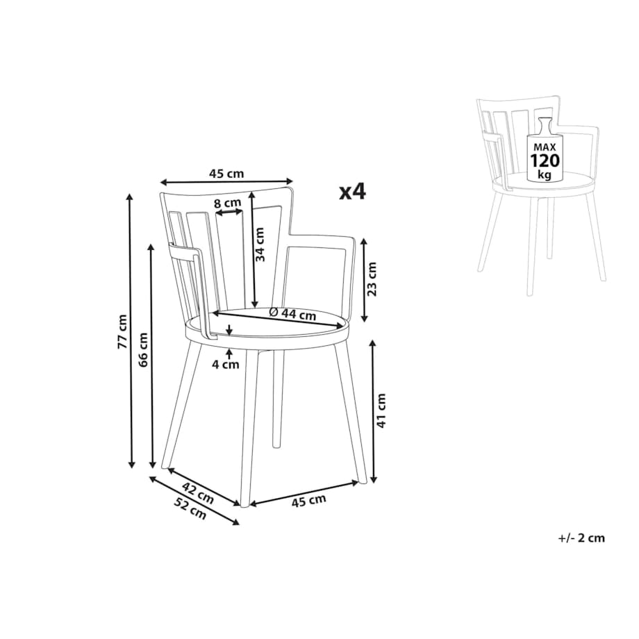 Zestaw 4 krzeseł do jadalni zielony MORILL