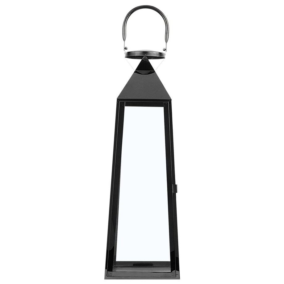Lampion stalowy 42 cm czarny CRETE