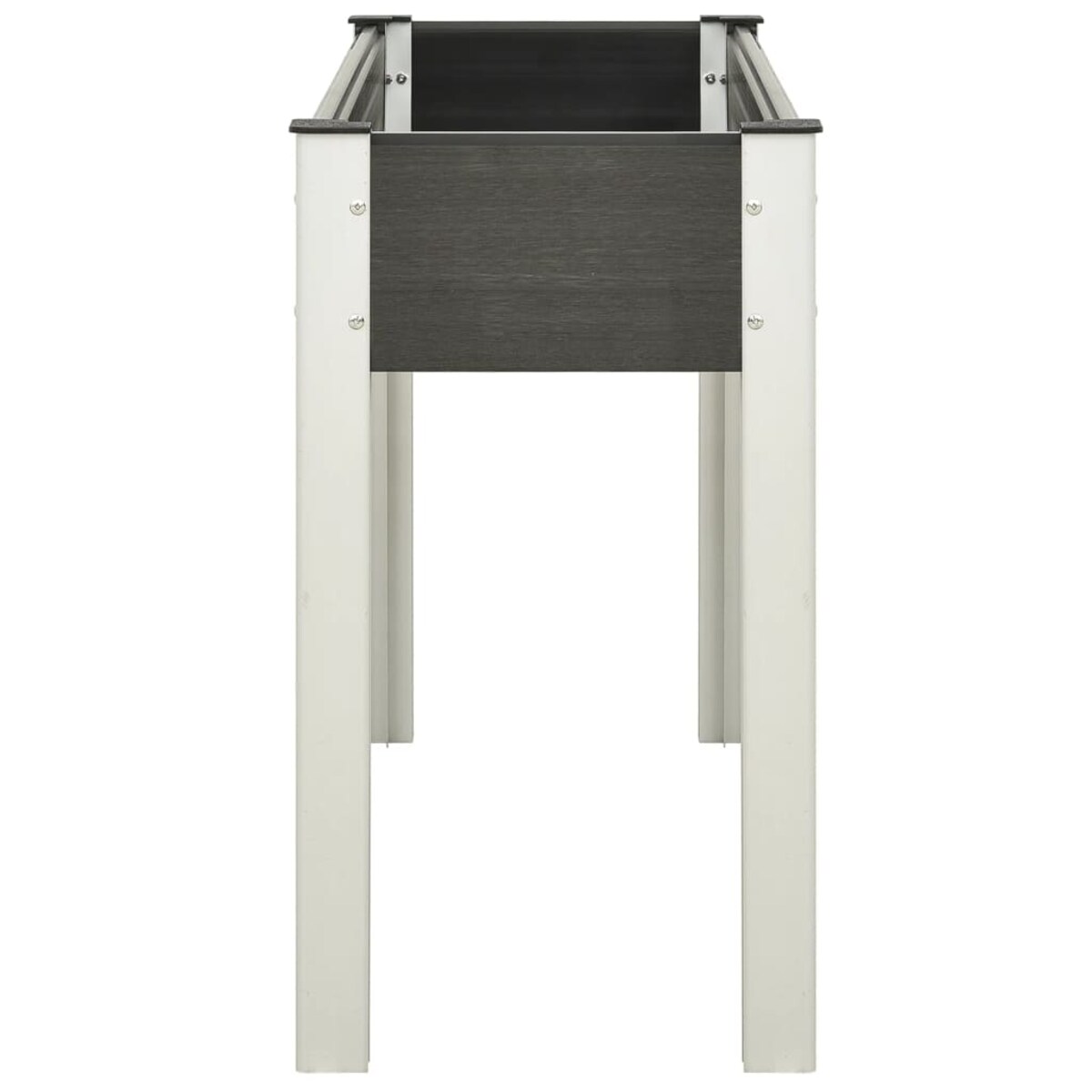 vidaXL Podwyższona donica ogrodowa, szara, 120 x 40 x 75 cm, WPC