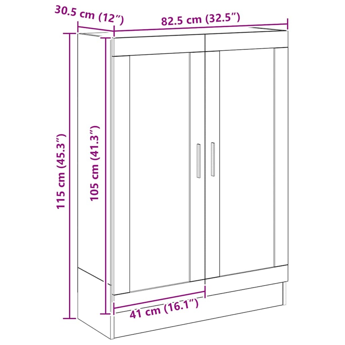 vidaXL Szafka na książki, dąb artisan, 82,5x30,5x115 cm