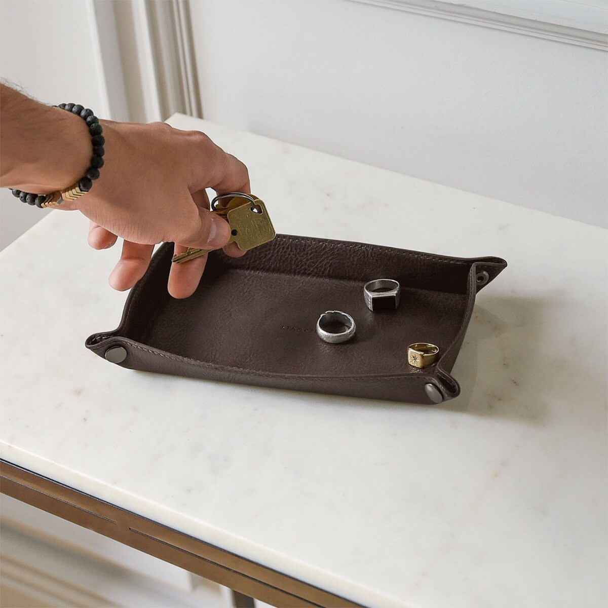 Podstawka prostokątna na drobiazgi Stackers brązowa