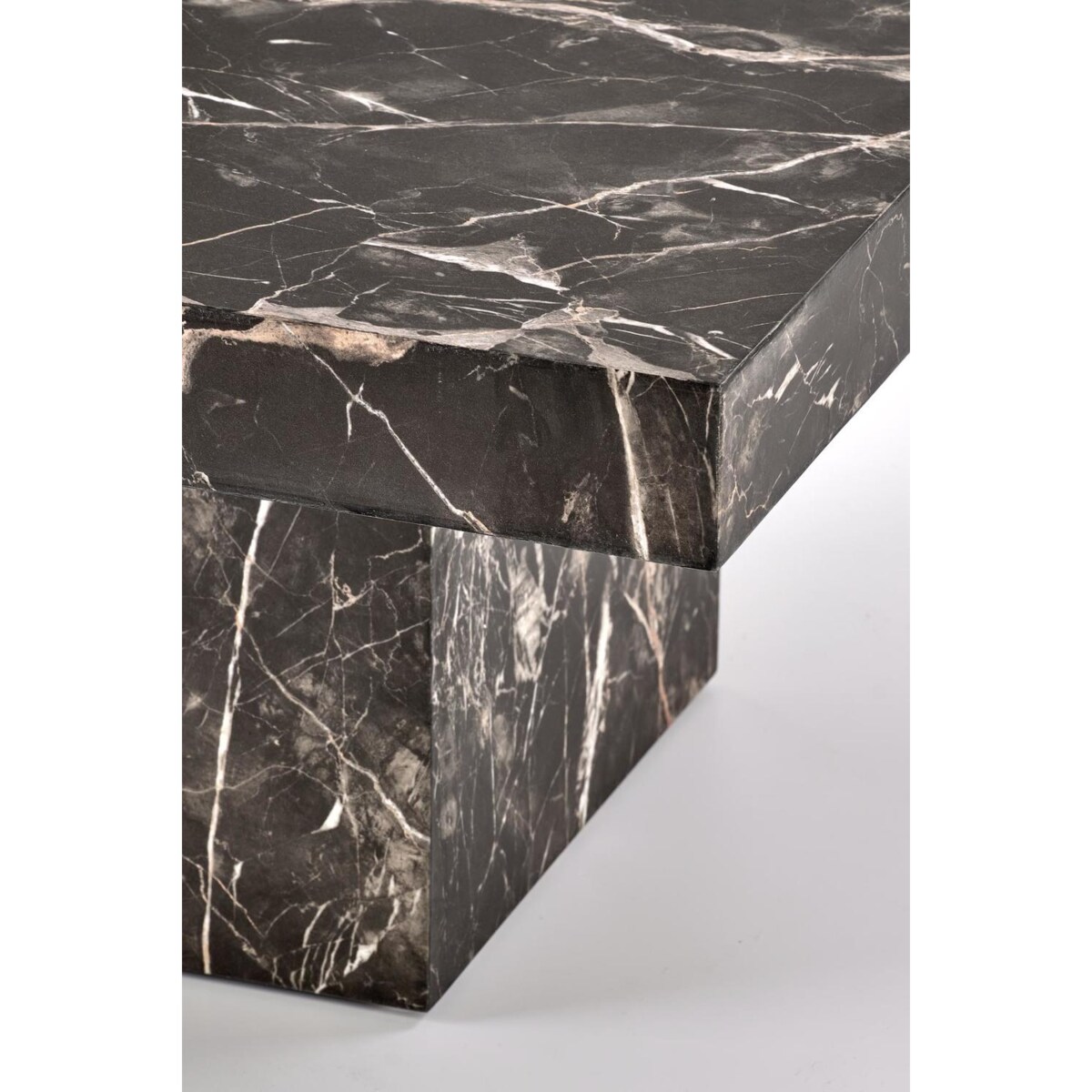 STOLIK KAWOWY Liton BIAŁY MARMUR 80/80/41 cm MDF i metal