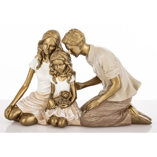 Dekoracja - Figurka rodzice z córką i z pieskiem 11,5x18x7 cm