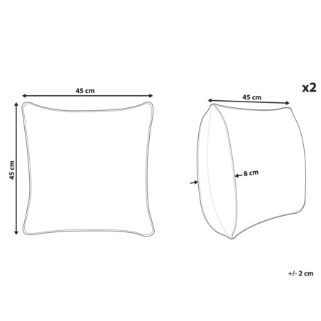2 welurowe poduszki dekoracyjne w liście 45 x 45 cm niebieskie MONSTERA