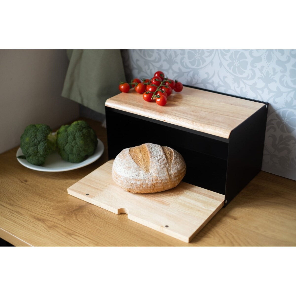 Chlebak stalowo-drewniany 2-stronnie otwierany KRISBERG