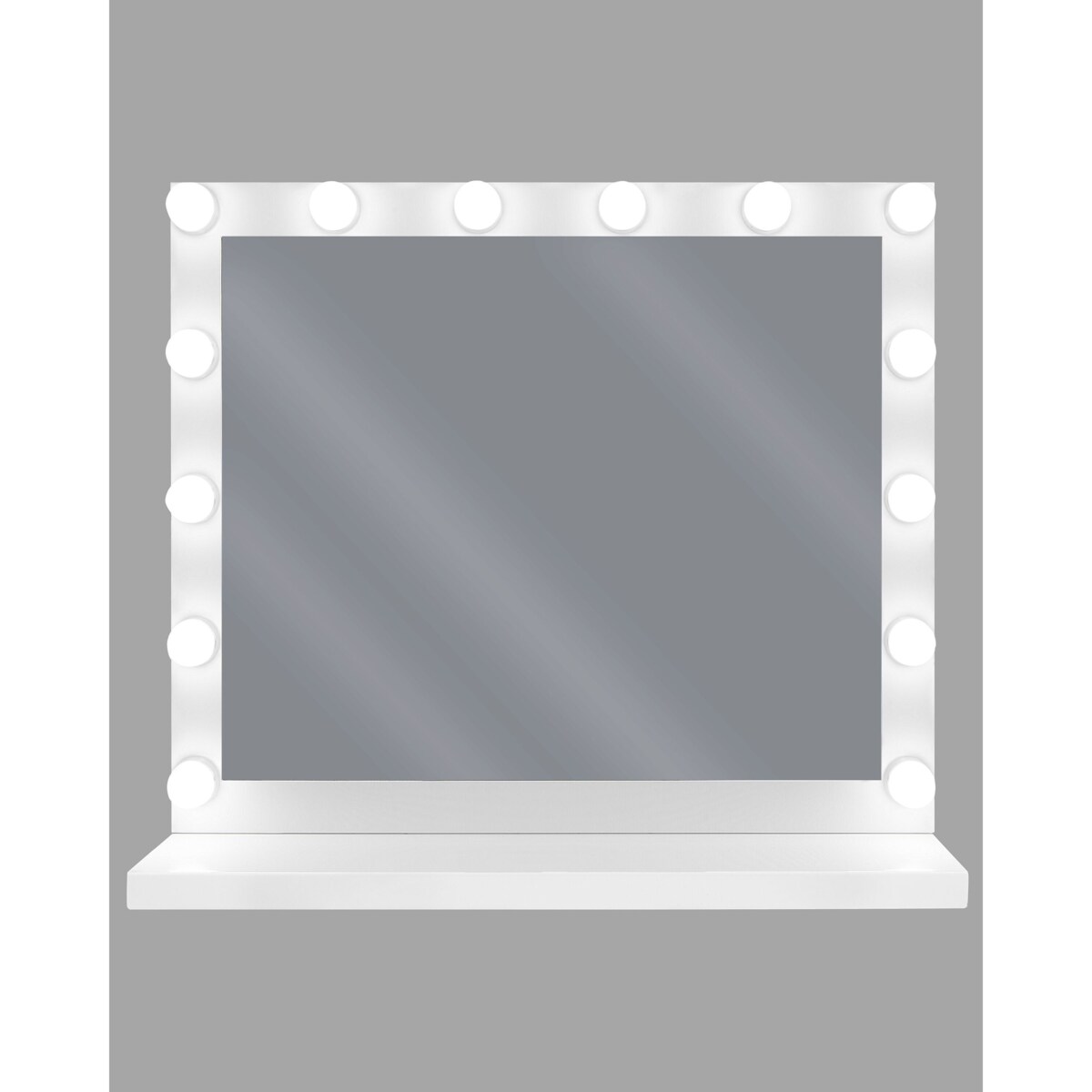 Metalowe lustro do makijażu stojące LED 50 x 60 cm białe BEAUVOIR