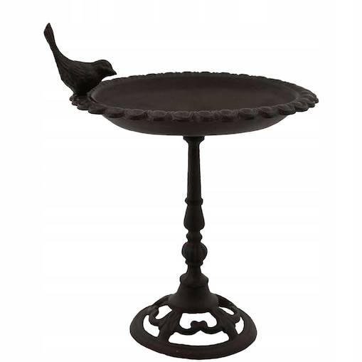 POIDEŁKO DLA PTAKÓW ŻELIWNE karmnik dla ptaków z figurką dekoracja ozdoba