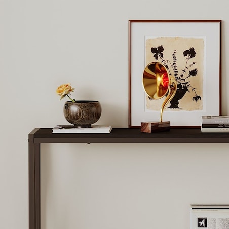 Stół ciemny brąz konsola przedpokój stolik boczny z półką pojemny wysoki 76