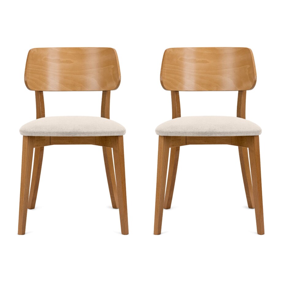 KONSIMO VINIS nowoczesne krzesła drewniane 2 sztuki w kolorze ecru