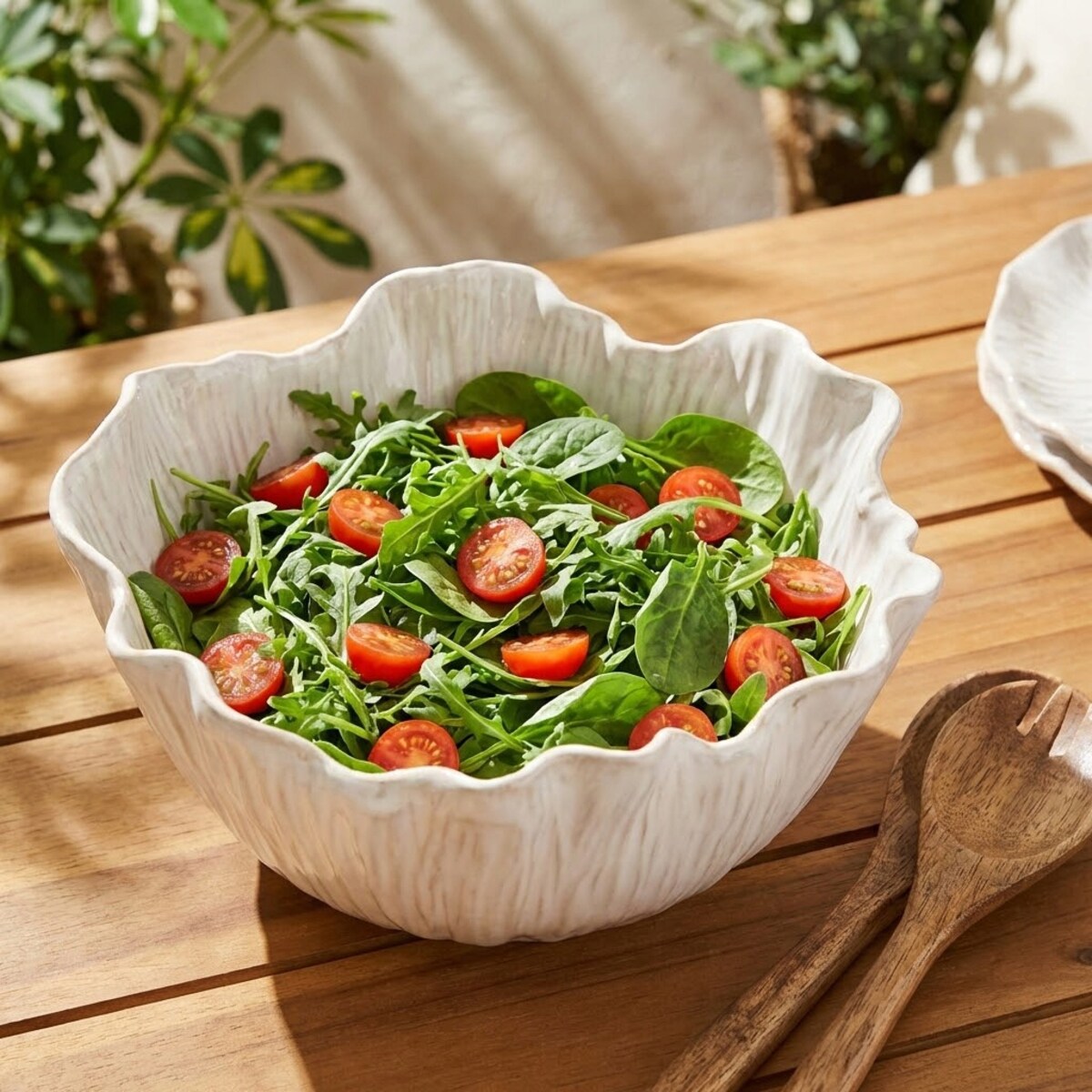 PATERA NA OWOCE SAŁATKĘ 23cm CERAMICZNA BIAŁA SKANDYNAWSKA MISA MISKA