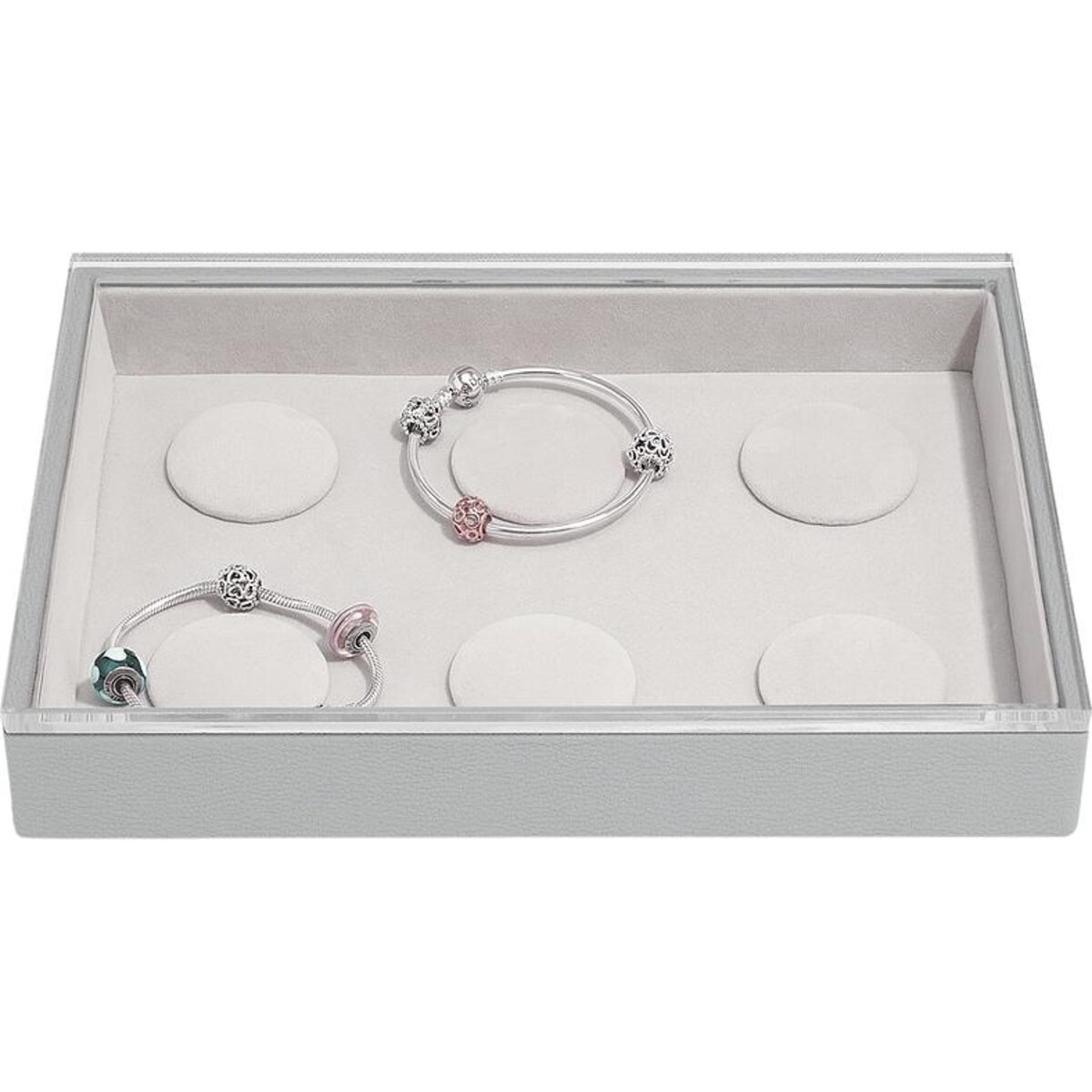 Szkatułka na bransoletki charms Stackers classic kamienna szarość z pokrywką