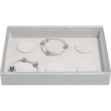 Szkatułka na bransoletki charms Stackers classic kamienna szarość z pokrywką