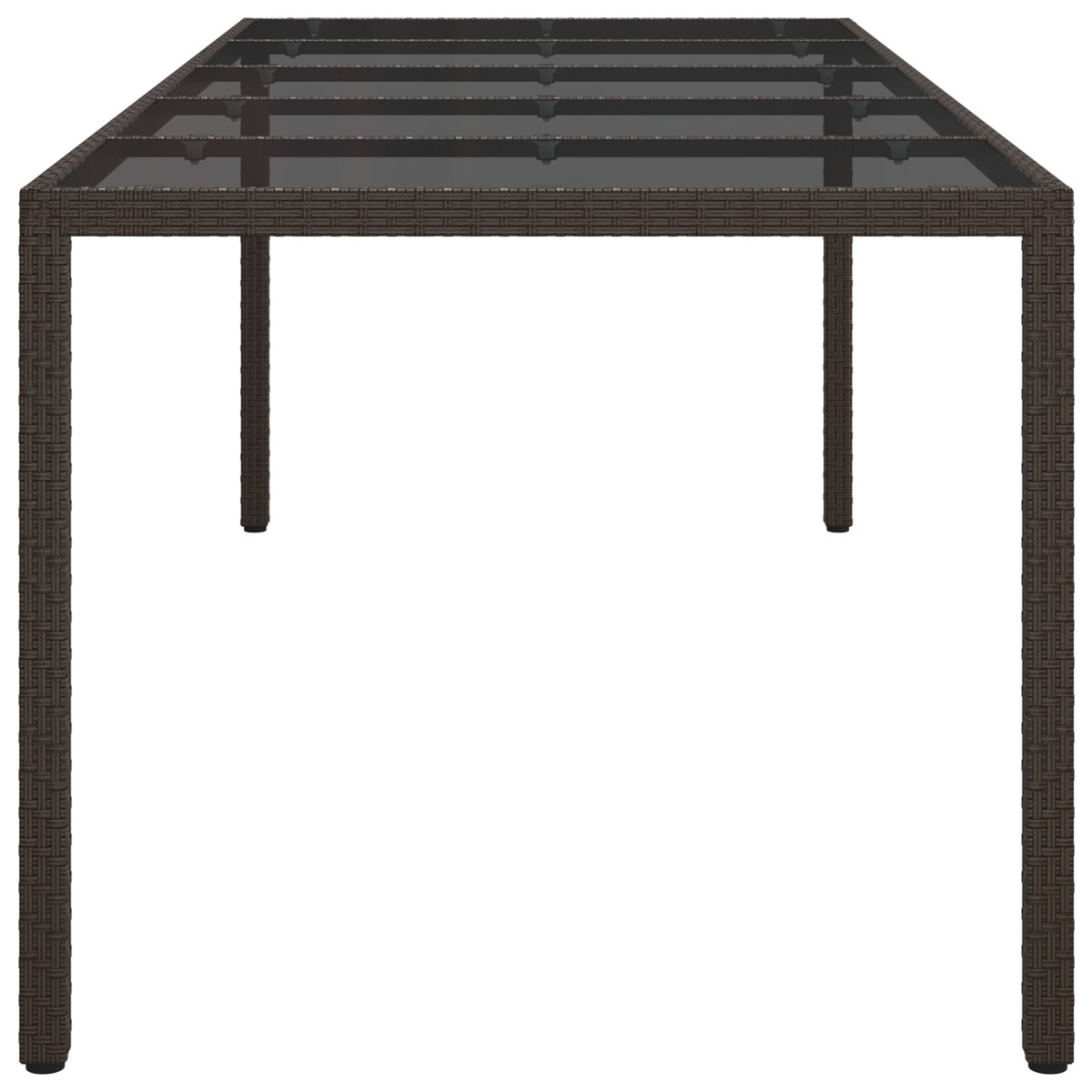 vidaXL Stół do jadalni Brązowy 250x100x75 cm Polirattan
