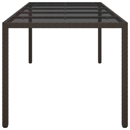 vidaXL Stół do jadalni Brązowy 250x100x75 cm Polirattan