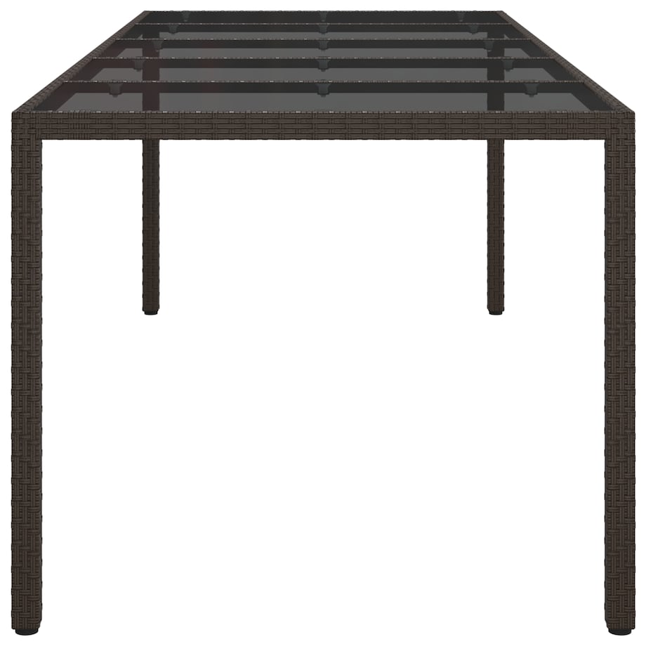 vidaXL Stół do jadalni Brązowy 250x100x75 cm Polirattan