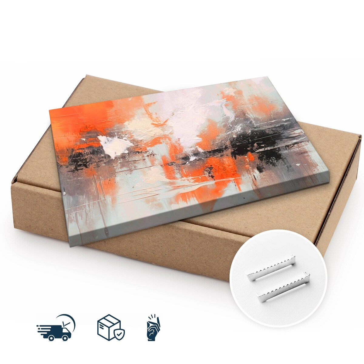 Obraz Canvas Do Sypialni Salonu Pomarańczowa Abstrakcja Akwarela 120x80cm