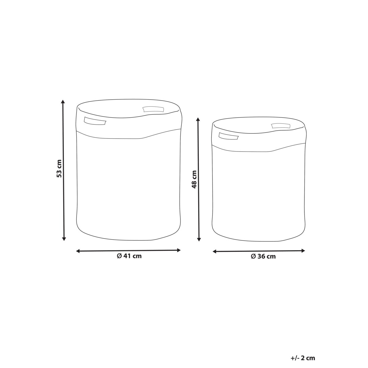 Zestaw 2 koszy bawełnianych biały z beżowym KARDH