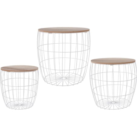 Stoliki kawowe z funkcją przechowywania 2w1, białe, 3 sztuki w komplecie