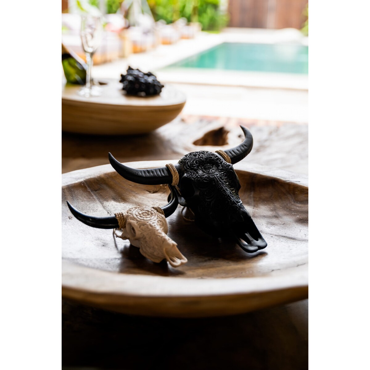 DEKORACJA GŁOWA BYKA BIAŁA S