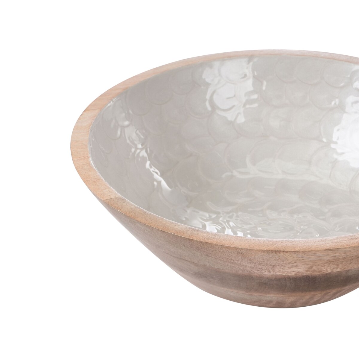 Zestaw 2 mis dekoracyjnych ARISH Drewno mango Brązowy/ biały