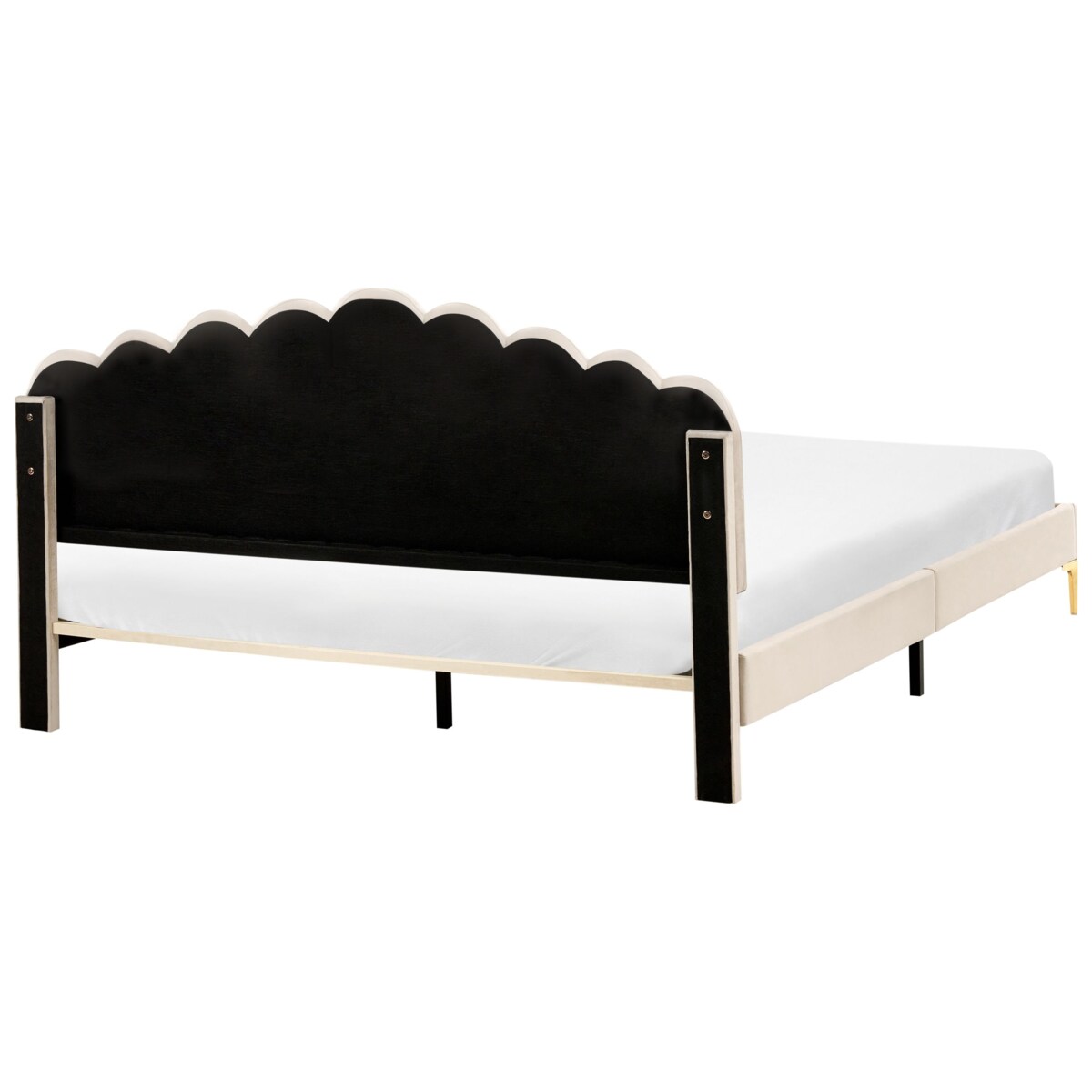 Łóżko Welur SAUVIAN 180 x 200 cm Beżowy