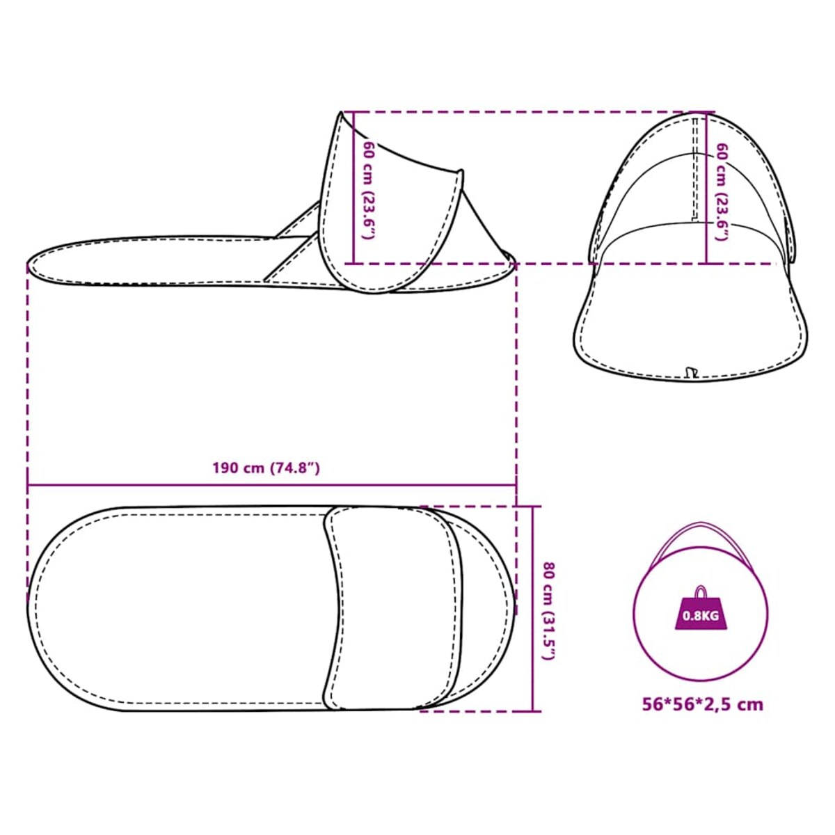 vidaXL Namiot plażowy typu pop-up, niebieski, wodoszczelny