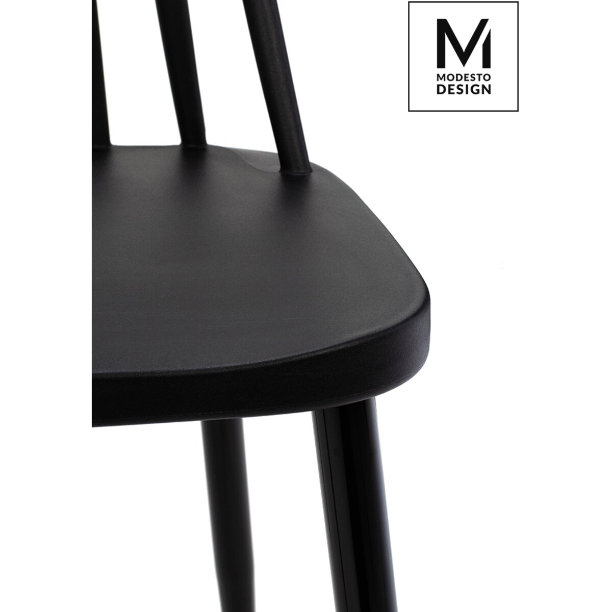 Czarne krzesło jadalniane Ribs Black tradycyjne do kuchni