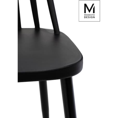 Czarne krzesło jadalniane Ribs Black tradycyjne do kuchni