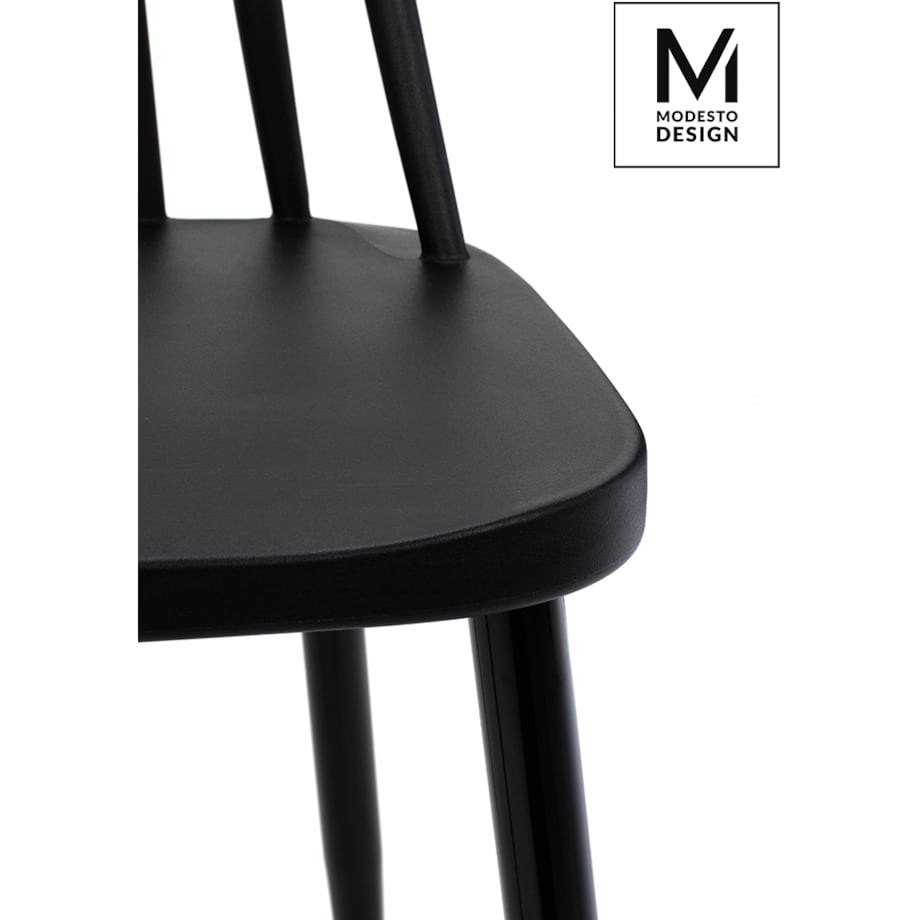 Czarne krzesło jadalniane Ribs Black tradycyjne do kuchni