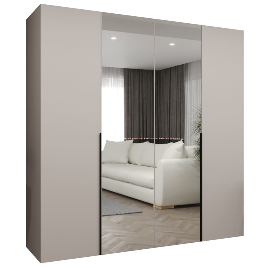 Szafa uchylna otwierana ALICANTE 2 200 wys. 202 cm Kaszmir + u. Czarny