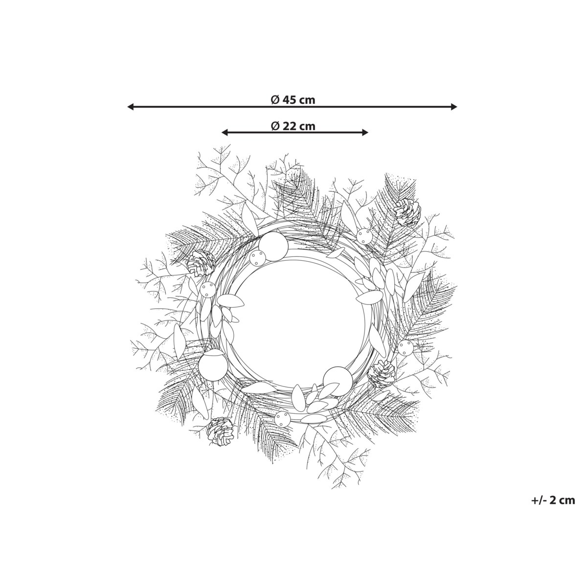 Wianek świąteczny ⌀ 45 cm zielono-złoty HOVILA