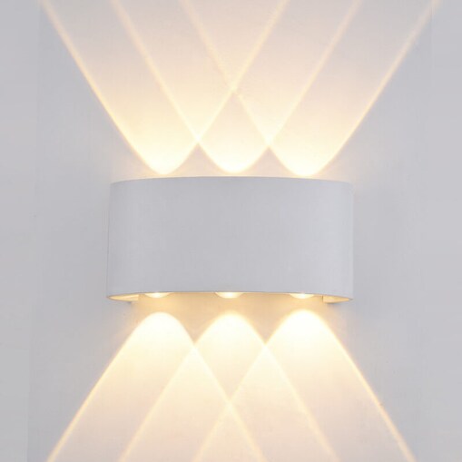 Zaokrąglona lampa do ogrodu Ortelo LED 6W kinkiet biały