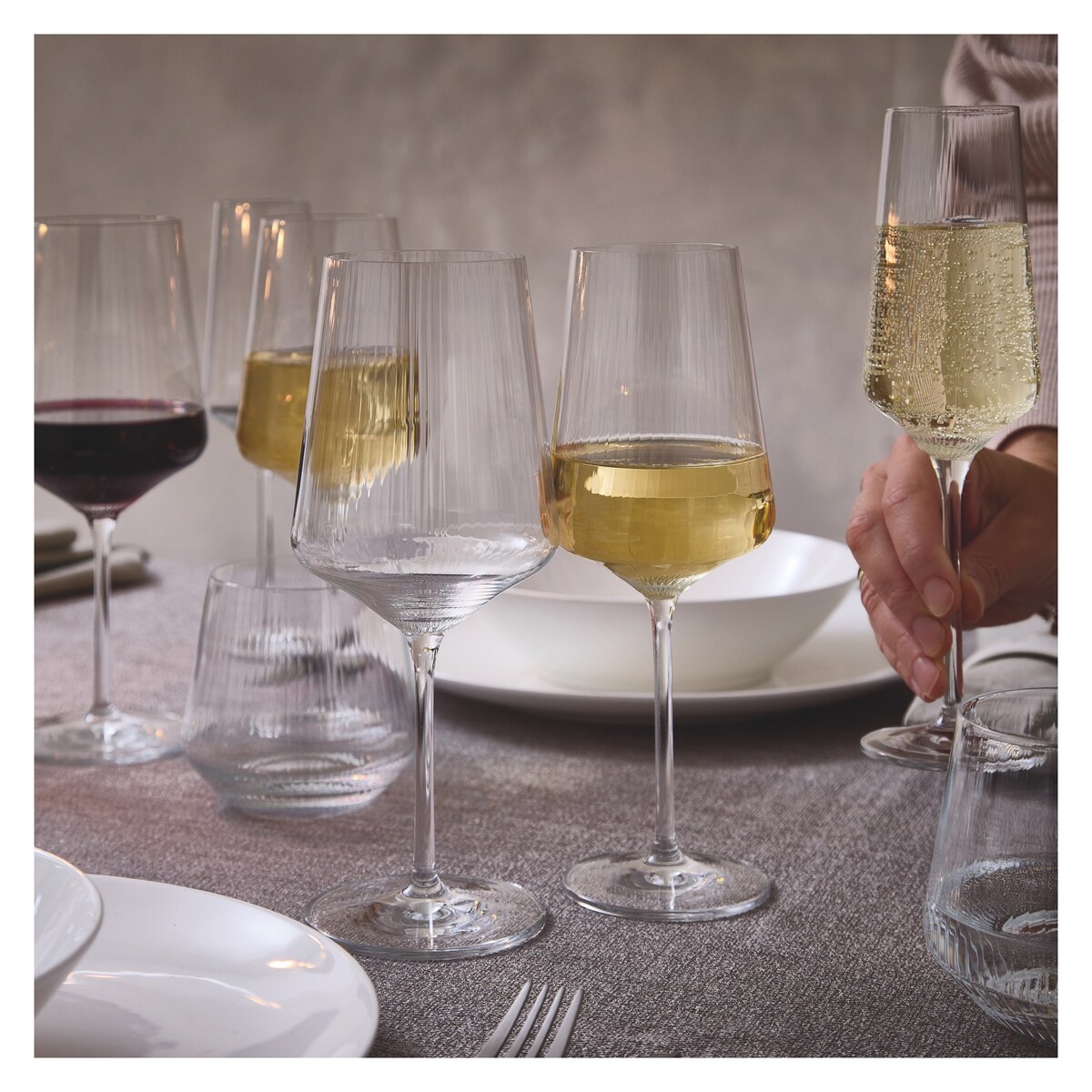 Ritzenhoff Zestaw 2 szt. Ryflowanych Kieliszków do Szampana kryształ Sonnenschliff nr 1