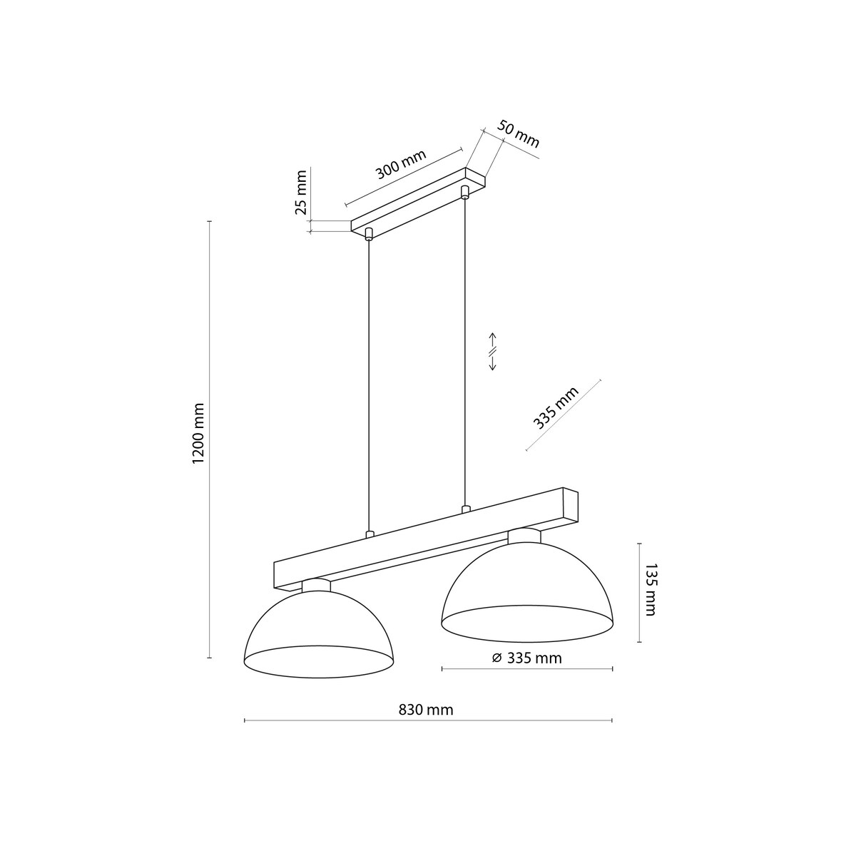 Lampa wisząca TK Lighting OSLO BROWN 4507, 2xE27, regulowana, industrialna, metal i drewno, brązowa