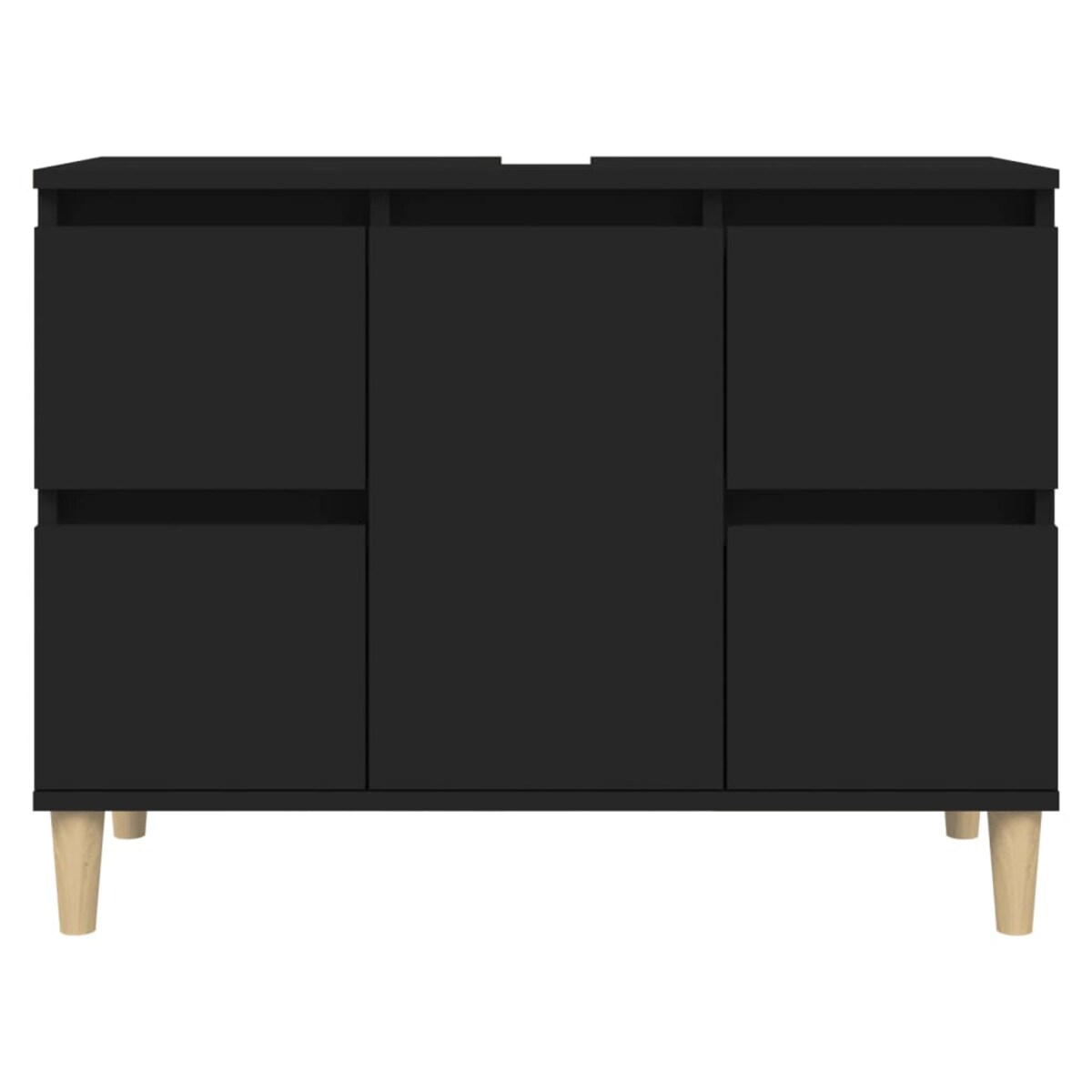 vidaXL Szafka pod umywalkę, czarna, 80x33x60 cm