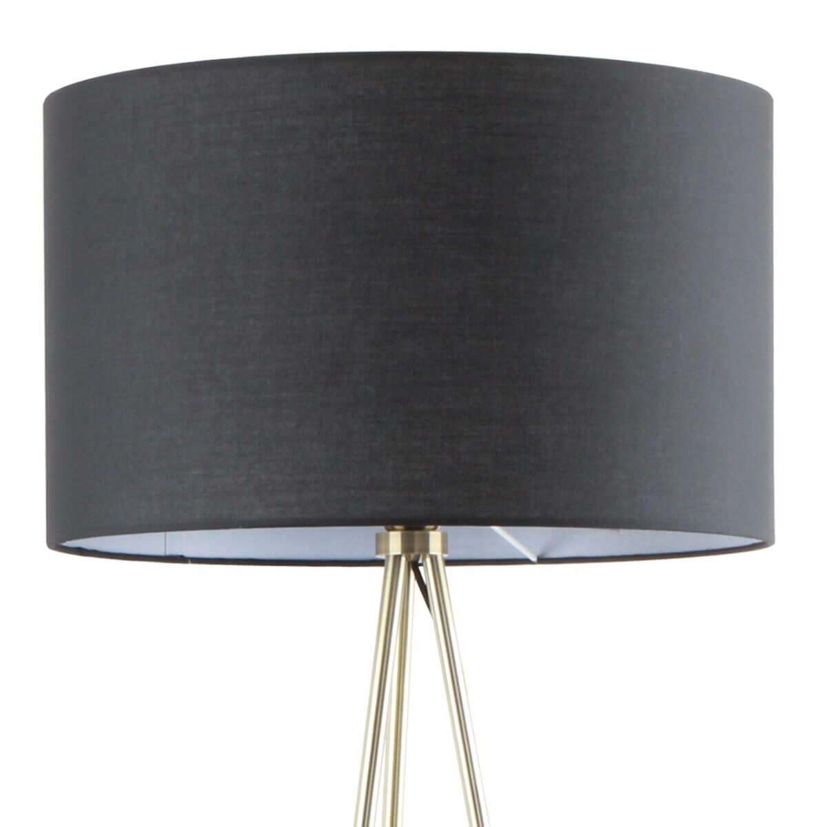 Podłogowa lampa z abażurem Cara A4001-BK Zumaline na trójnogu czarna