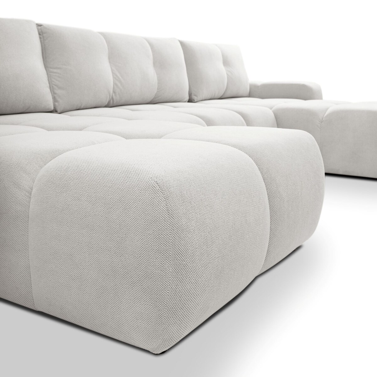 Nowoczesny Narożnik U SOHI z funkcją spania, Curio 80 - Jasny szary