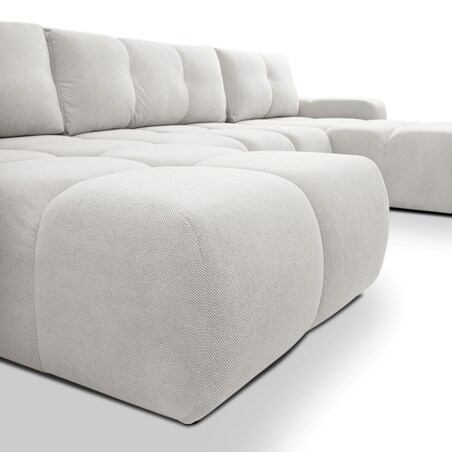 Nowoczesny Narożnik U SOHI z funkcją spania, Curio 80 - Jasny szary