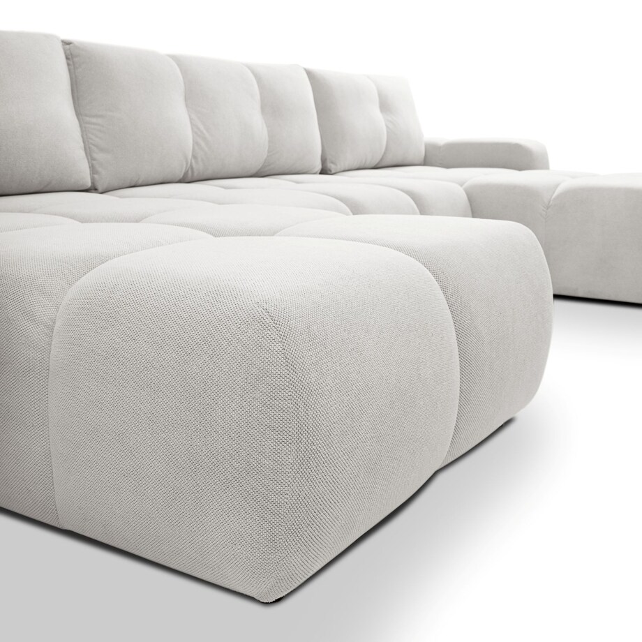 Nowoczesny Narożnik U SOHI z funkcją spania, Curio 80 - Jasny szary