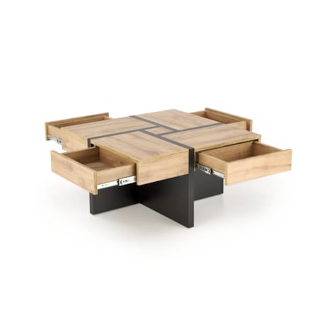 Stolik kawowy SEVILLA S 80x80 dąb craft/czarny