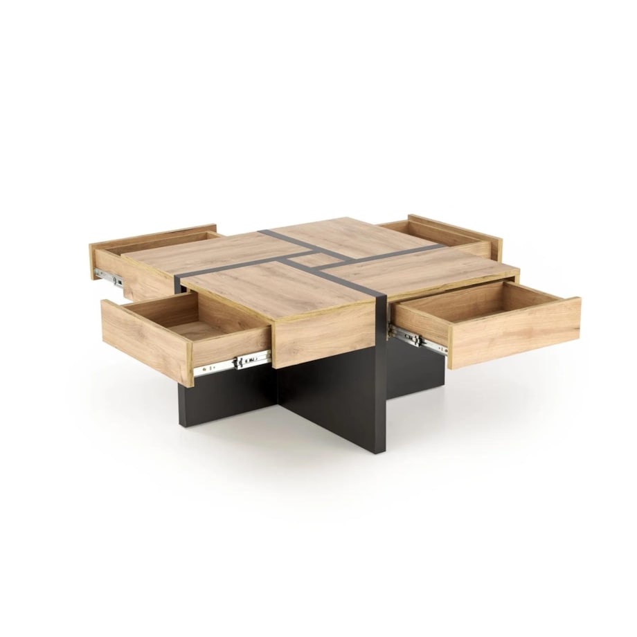 Stolik kawowy SEVILLA S 80x80 dąb craft/czarny