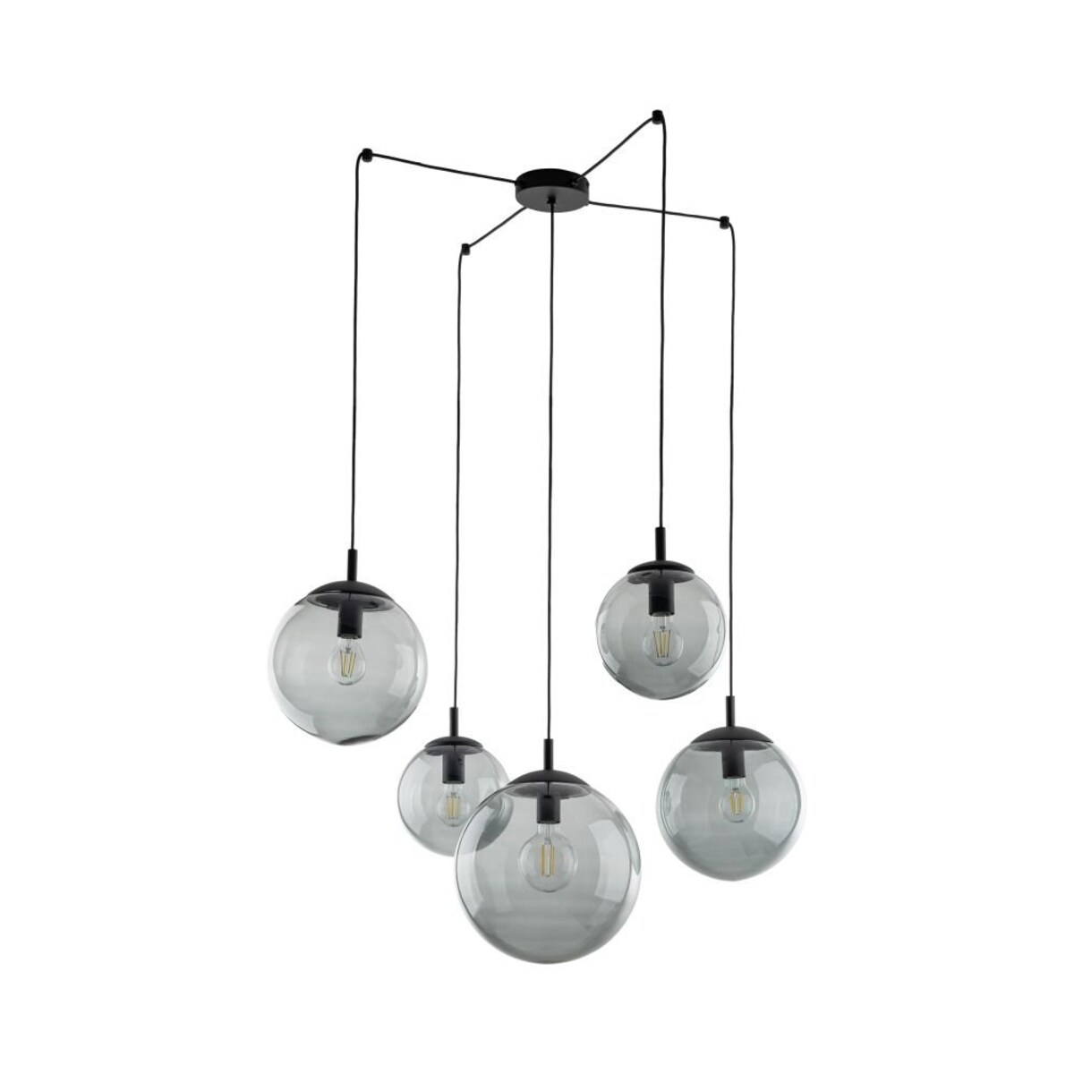 Lampa wisząca ESME GRAPHITE 5382 TK Lighting 5xE27 grafitowa nowoczesna regulowana do salonu i jadalni