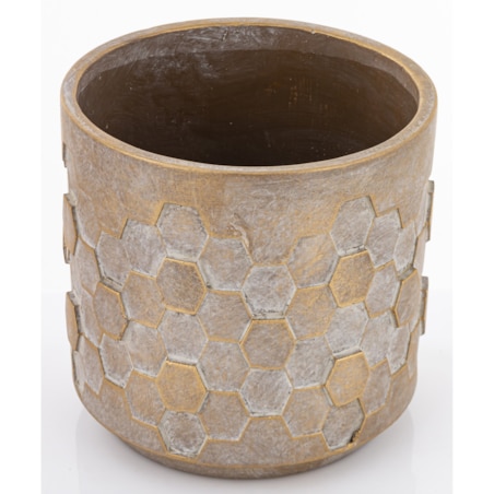 Osłonka cementowa 18,5x18,5x18,5 cm SIMENTA-3 szaro-złota
