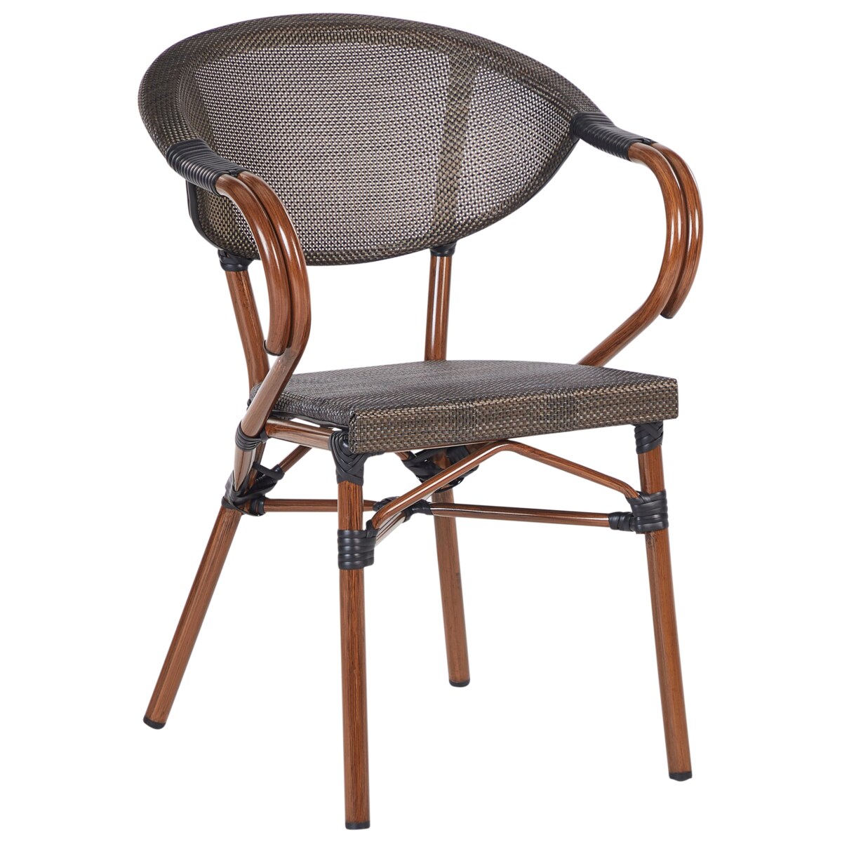 Zestaw 4 krzeseł ogrodowych CASPRI II Metal Szary