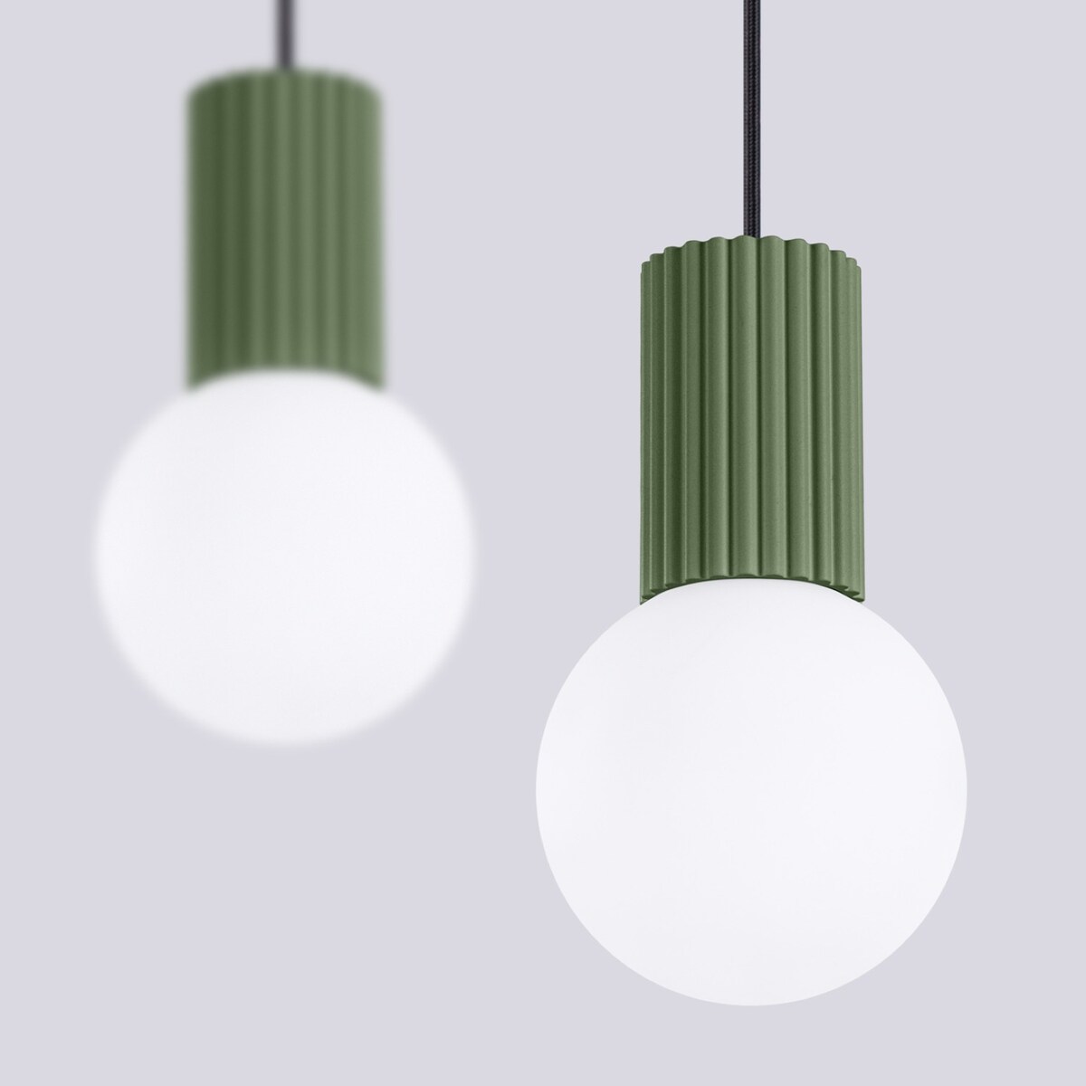 Lampa wisząca HALO 2L zielona oliwka