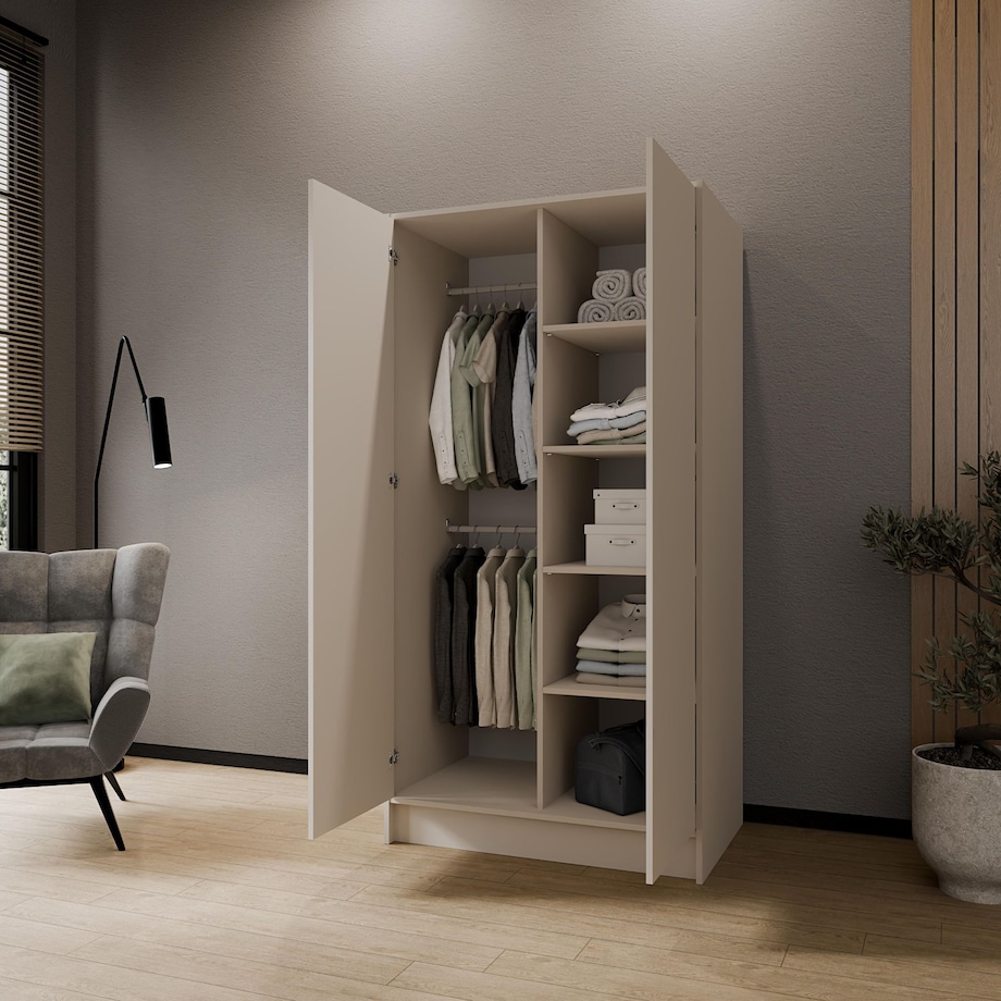 Szafa gładka 100 ALA bez lustra i bez uchwytów, kaszmirowa