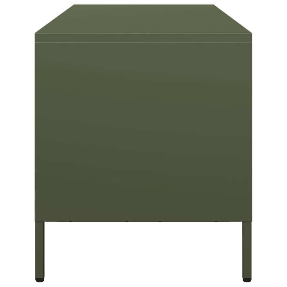 vidaXL Szafka RTV, oliwkowa, 101,5x39x43,5 cm, stal walcowana na zimno