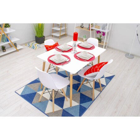 Krzesło Do Jadalni Kuchni Salonu Osaka Białe / Nogi Naturalne