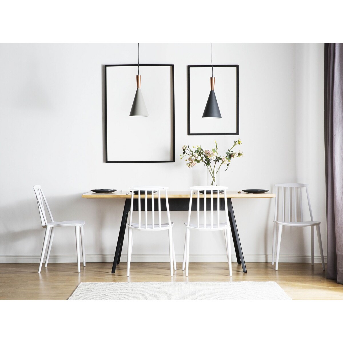 Zestaw 2 krzeseł do jadalni biały VENTNOR