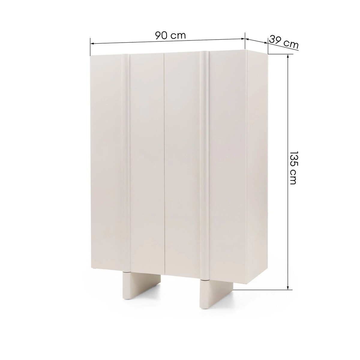 Komoda 2-drzwiowa 86x184x48 cm POPS kaszmirowa